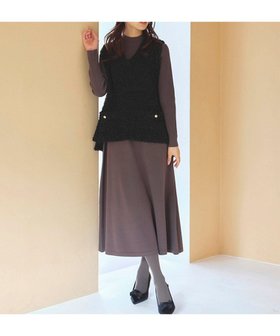 【フェルゥ/Feroux】の【洗える】ジレ付きニットワンピース 人気、トレンドファッション・服の通販 founy(ファニー) ファッション Fashion レディースファッション WOMEN アウター Coat Outerwear ワンピース Dress ニットワンピース Knit Dresses A/W・秋冬 Aw・Autumn/Winter・Fw・Fall-Winter シンプル Simple ジャケット Jacket トレンド Trend フラット Flat フレア Flare ベスト Vest ミックス Mix ロング Long 洗える Washable |ID:prp329100004155047