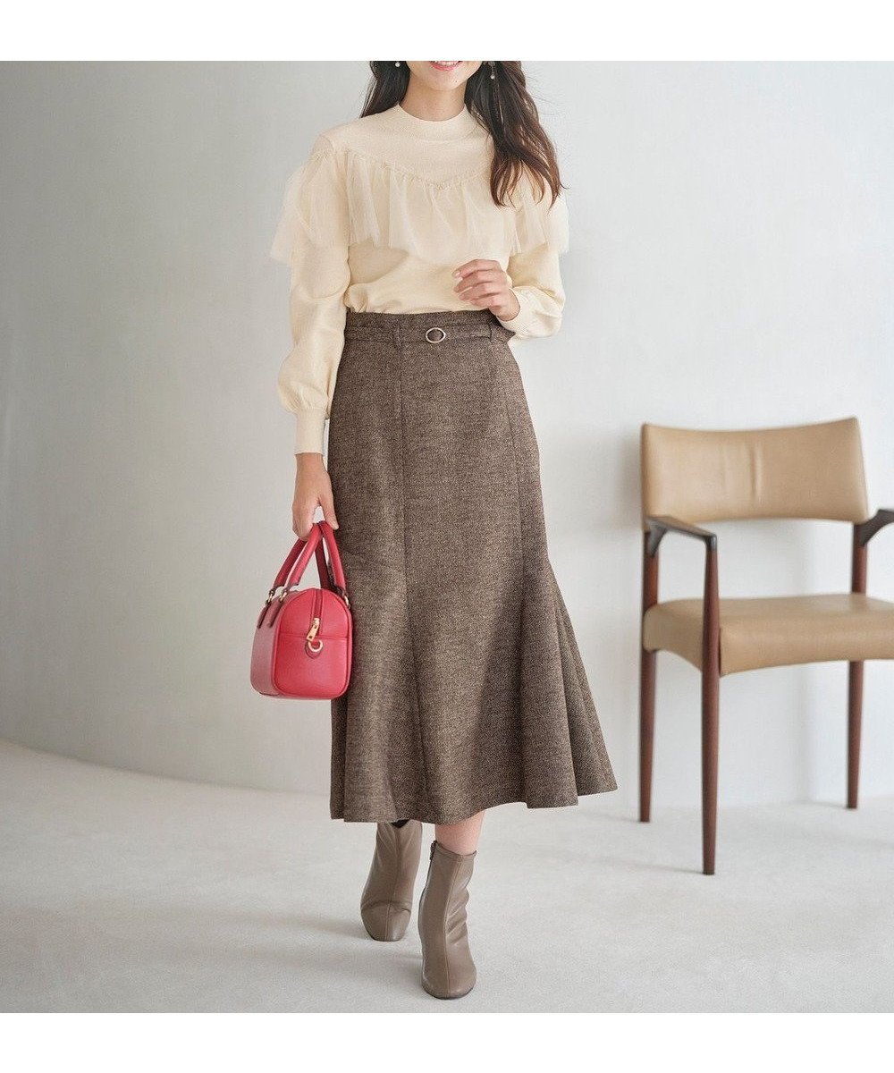 【エニィ スィス/any SiS】の【洗える】ラメツイードナローフレア スカート 人気、トレンドファッション・服の通販 founy(ファニー) 　ファッション　Fashion　レディースファッション　Fashion for Women　スカート　Skirts　Aライン・フレアスカート　A-Line & Flared Skirts　なめらか　Smooth, Silky Texture　ツイード　Twill, Twill Weave　トレンド　Trend, Trending Now　フレア　Flare, Flared　マーメイド　Mermaid, Fishtail Silhouette　ミックス　Mix, Mixed Style　エレガント 上品　Elegant　洗える　Machine Washable　A/W・秋冬　Autumn/Winter　 other-1|ID: prp329100004155363 ipo3291000000035604585