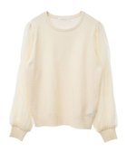 【グリーンパークス/Green Parks】の袖チュールマジョリカドッキングニットプルオーバー Ivory|ID: prp329100004155848 ipo3291000000028633720