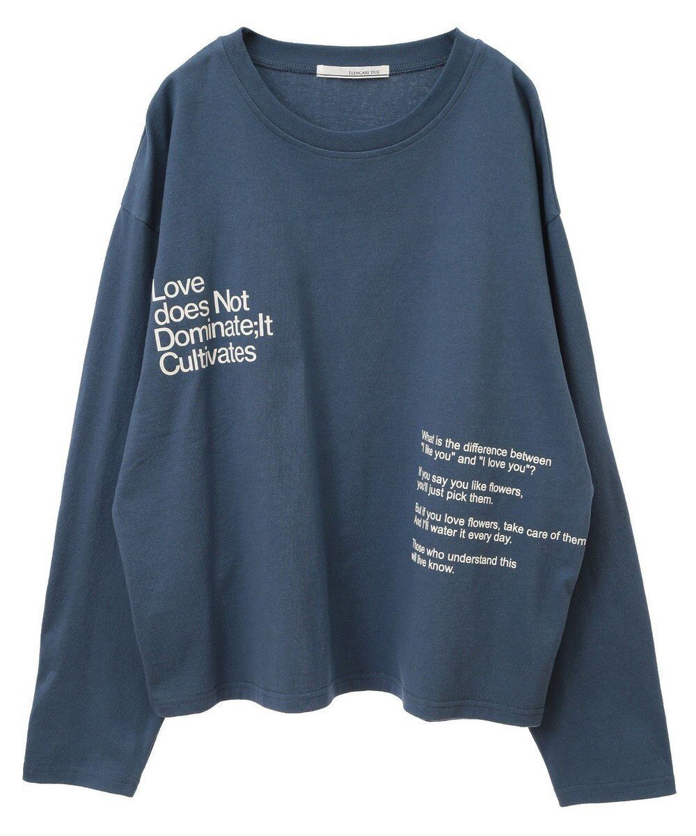 【グリーンパークス/Green Parks】の・ELENCARE DUE 2ロゴptロンTEE インテリア・キッズ・メンズ・レディースファッション・服の通販 founy(ファニー) 　ファッション　Fashion　レディースファッション　WOMEN　トップス・カットソー　Tops/Tshirt　シャツ/ブラウス　Shirts/Blouses　ロング / Tシャツ　T-Shirts　カットソー　Cut and Sewn　NEW・新作・新着・新入荷　New Arrivals　A/W・秋冬　Aw・Autumn/Winter・Fw・Fall-Winter　S/S・春夏　Ss・Spring/Summer　カットソー　Cut And Sew　フォルム　Form　ボトム　Bottom　ポケット　Pocket　ルーズ　Loose　夏　Summer　Blue|ID: prp329100004155854 ipo3291000000028633751