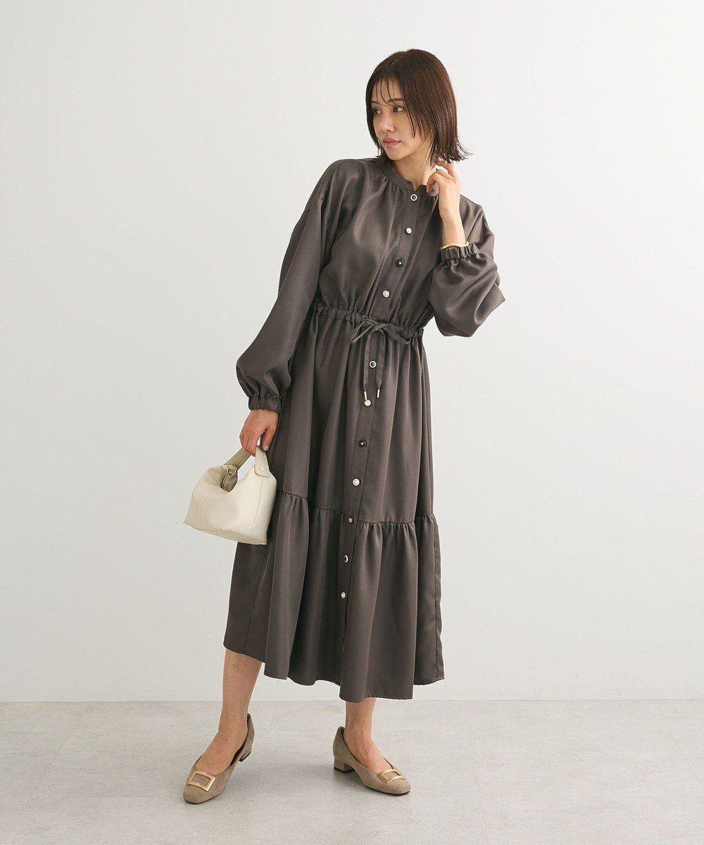 【グリーンパークス/Green Parks】の・ELENCARE DUE イロイロ釦ワンピース 人気、トレンドファッション・服の通販 founy(ファニー) 　ファッション　Fashion　レディースファッション　WOMEN　ワンピース　Dress　NEW・新作・新着・新入荷　New Arrivals　A/W・秋冬　Aw・Autumn/Winter・Fw・Fall-Winter　S/S・春夏　Ss・Spring/Summer　おすすめ　Recommend　エレガント 上品　Elegant　ギャザー　Gather　クラシカル　Classical　サテン　Satin　スペシャル　Special　ヘムライン　Hemline　ポケット　Pocket　リボン　Ribbon　夏　Summer　 other-1|ID: prp329100004155855 ipo3291000000028633752