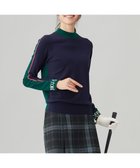 【23区 ゴルフ/NIJYUSANKU GOLF】の【WOMEN】レーヨンストレッチカラーブロックニット ネイビー系|ID: prp329100004157730 ipo3291000000028667110