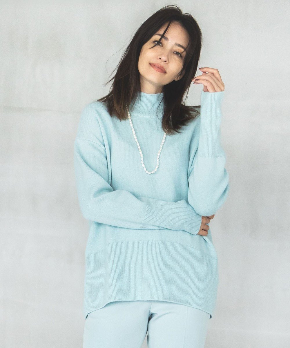 【自由区/JIYU-KU】の【WEB限定カラーあり・洗える】ウールカシミヤブレンドハイネック ニット インテリア・キッズ・メンズ・レディースファッション・服の通販 founy(ファニー) 　ファッション　Fashion　レディースファッション　WOMEN　トップス・カットソー　Tops/Tshirt　ニット　Knit Tops　洗える　Washable　カシミヤ　Cashmere　コンパクト　Compact　軽量　Lightweight　スリット　Slit　セーター　Sweater　ハイネック　High Neck　バランス　Balance　プレート　Plate　ベーシック　Basic　冬　Winter　A/W・秋冬　Aw・Autumn/Winter・Fw・Fall-Winter　エレガント 上品　Elegant　ライトアクア|ID: prp329100004159774 ipo3291000000031793057
