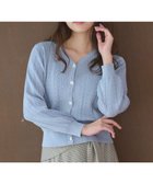 【フェルゥ/Feroux】の【洗える】ビジューボタン カーディガン ブルー系|ID: prp329100004159779 ipo3291000000033661421