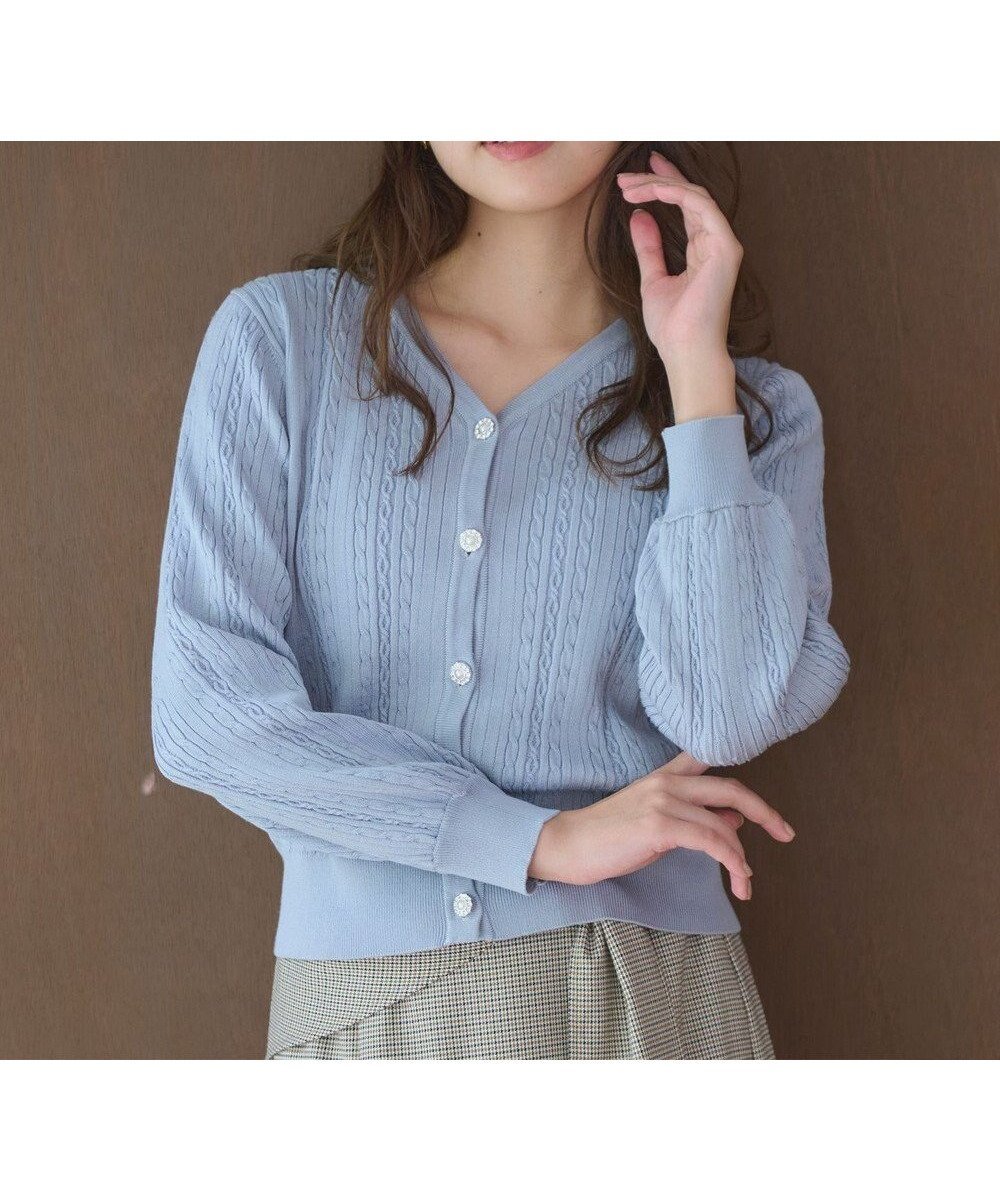【フェルゥ/Feroux】の【洗える】ビジューボタン カーディガン インテリア・キッズ・メンズ・レディースファッション・服の通販 founy(ファニー) ファッション Fashion レディースファッション Fashion for Women トップス・カットソー Cut & Sew Tops カーディガン・羽織り Layered Style Cardigans おすすめ Recommended / Our Picks カーディガン Cardigan, Knitwear バランス Balance, Style Balance ビジュー Bijou, Jewel-like Accent フェミニン Feminine, Girly フロント Front, Front Design ベーシック Basic, Essential ボトム Bottoms, Lower Wear 冬 Winter / This Winter 洗える Machine Washable A/W・秋冬 Autumn/Winter ブルー系|ID: prp329100004159779 ipo3291000000033661421