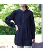 【ティアクラッセ/Tiaclasse】の【スマート裏起毛】 ピンタックシャツチュニック ネイビー|ID: prp329100004161515 ipo3291000000032603442