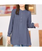 【ティアクラッセ/Tiaclasse】の【スマート裏起毛・新色追加】 ピンタックシャツチュニック ブルー|ID: prp329100004161515 ipo3291000000034169959