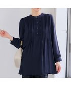 【ティアクラッセ/Tiaclasse】の【スマート裏起毛・新色追加】 ピンタックシャツチュニック ネイビー|ID: prp329100004161515 ipo3291000000034169961