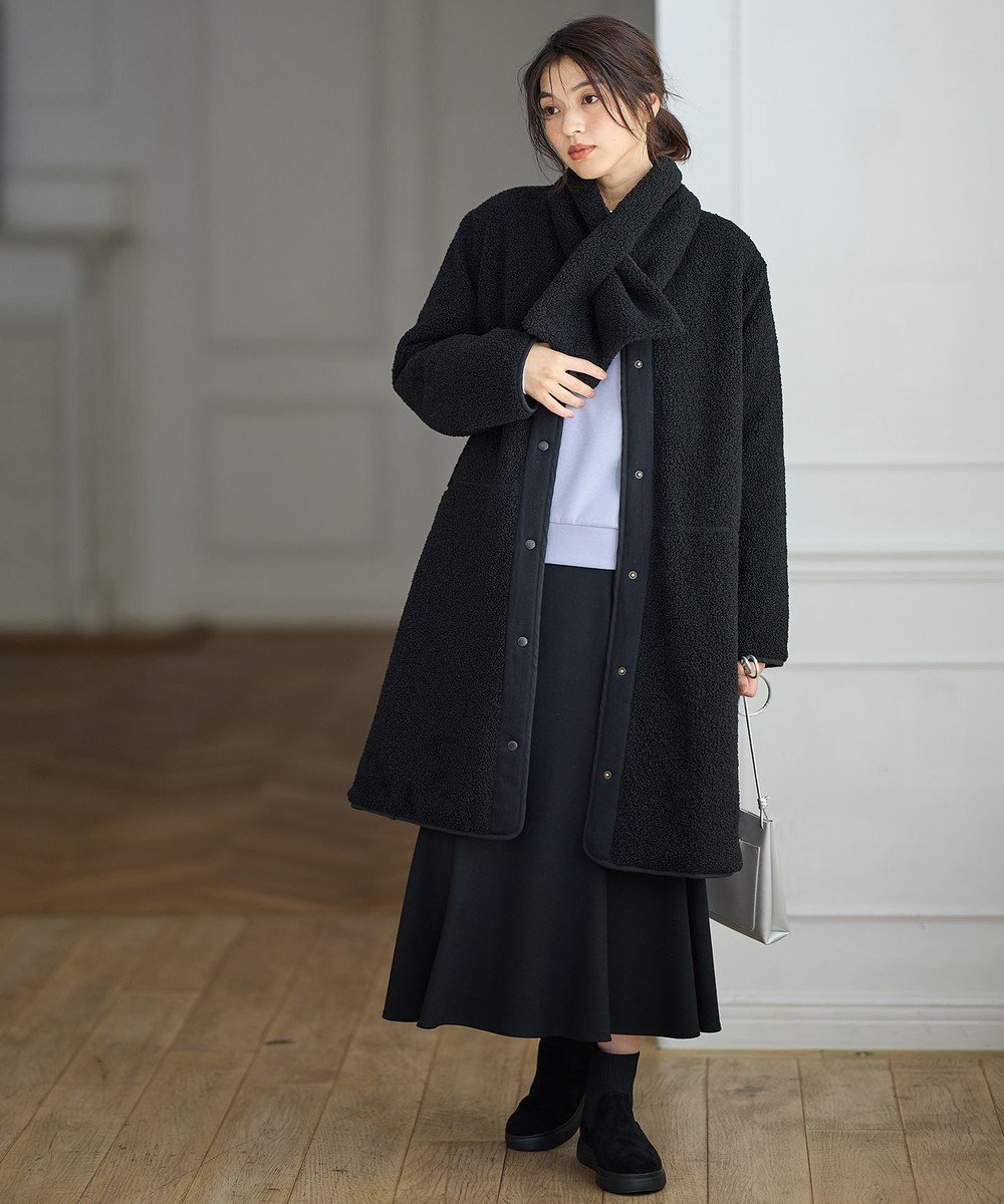 【エニー/ANY】の【マフラー付き】キルトリバーシブルコート インテリア・キッズ・メンズ・レディースファッション・服の通販 founy(ファニー) 　ファッション　Fashion　レディースファッション　Fashion for Women　アウター　Coat / Outerwear Collection　コート・ロングコート・ピーコート　Long Coats, Peacoats & More　レディースジャケット・軽アウター　Jackets　マフラー・スヌード / 冬小物の定番　Scarves & Mufflers　インナー　Innerwear　キルティング　Quilted, Quilting　キルト　Quilt, Quilted Fabric　ジャケット　Jacket, Outerwear　トレンド　Trend, Trending Now　マフラー　Scarf, Muffler　エレガント 上品　Elegant　A/W・秋冬　Autumn/Winter　ブラック|ID: prp329100004161673 ipo3291000000034232174