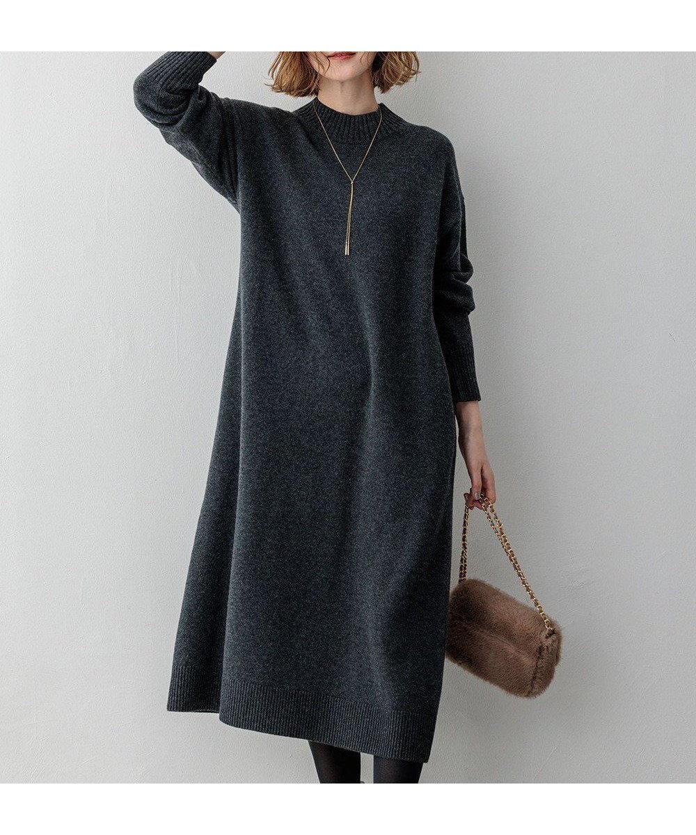 【23区/NIJYUSANKU】の【洗える】カシミヤブレンド ニットワンピース インテリア・キッズ・メンズ・レディースファッション・服の通販 founy(ファニー) 　ファッション　Fashion　レディースファッション　Fashion for Women　ワンピース　Dresses　ニットワンピース　Knit Dresses　イタリア　Italy　洗える　Machine Washable　シンプル　Simple, Minimal　ストール　Stole, Wrap　タートルネック　Turtleneck, High Neck　長袖　Long Sleeve, Full Sleeve　モックネック　Mock Neck, Short Turtleneck　リラックス　Relax, Relaxed Fit　A/W・秋冬　Autumn/Winter　冬　Winter / This Winter　おすすめ　Recommended / Our Picks　2024年　2024　2024-2025秋冬・A/W　Autumn/Winter 2024–25 AW24–25　グレー系|ID: prp329100004161708 ipo3291000000032772026