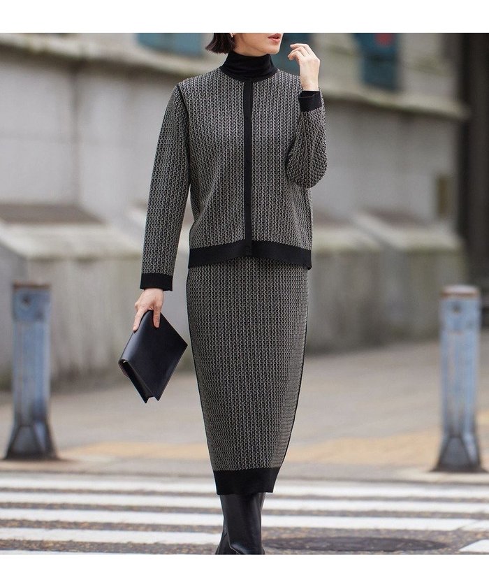 【自由区/JIYU-KU】の【洗える】リバーシブルニット セットアップ(カーディガン×タイトスカート) インテリア・キッズ・メンズ・レディースファッション・服の通販 founy(ファニー) https://founy.com/ ファッション Fashion レディースファッション Fashion for Women セットアップ Matching Sets スカート・ミニ/ミディ/マキシ Skirts / Mini, Midi & Maxi Skirts カーディガン Cardigan, Knitwear セットアップ Set-Up, Coordinated Outfit チェック Check, Plaid, Tartan ツイード Twill, Twill Weave パターン Pattern, Design Print リバーシブル Reversible, Two-Sided 洗える Machine Washable 無地 Plain, Solid Color A/W・秋冬 Autumn/Winter |ID: prp329100004161734 ipo3291000000035635251