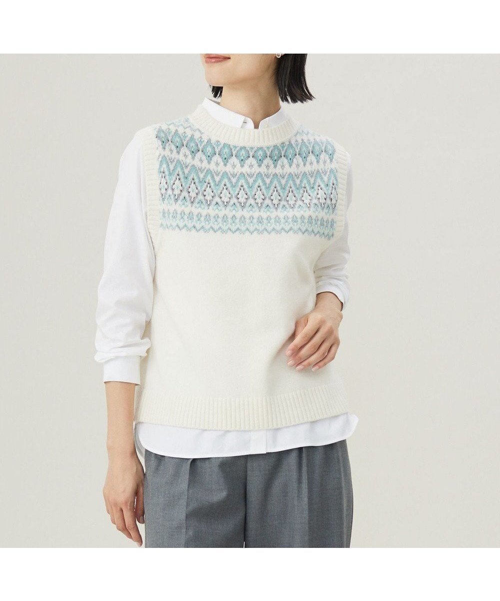 【ジェイ プレス/J.PRESS】の【WEB限定・洗える】FAIR ISLE ニットベスト インテリア・キッズ・メンズ・レディースファッション・服の通販 founy(ファニー) 　ファッション　Fashion　レディースファッション　WOMEN　アウター　Coat Outerwear　トップス・カットソー　Tops/Tshirt　ニット　Knit Tops　ベスト/ジレ　Gilets/Vests　NEW・新作・新着・新入荷　New Arrivals　A/W・秋冬　Aw・Autumn/Winter・Fw・Fall-Winter　ストレッチ　Stretch　タートルネック　Turtleneck　ベスト　Vest　リアル　Real　洗える　Washable　軽量　Lightweight　【WEB限定】オフ系|ID: prp329100004161862 ipo3291000000028736186