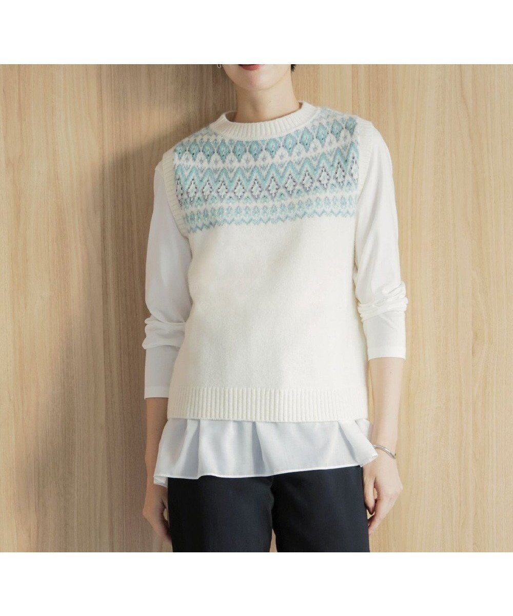 【ジェイ プレス/J.PRESS】の【WEB限定・洗える】FAIR ISLE ニットベスト 人気、トレンドファッション・服の通販 founy(ファニー) 　ファッション　Fashion　レディースファッション　WOMEN　アウター　Coat Outerwear　トップス・カットソー　Tops/Tshirt　ニット　Knit Tops　ベスト/ジレ　Gilets/Vests　洗える　Washable　軽量　Lightweight　ストレッチ　Stretch　タートルネック　Turtleneck　ベスト　Vest　リアル　Real　A/W・秋冬　Aw・Autumn/Winter・Fw・Fall-Winter　 other-1|ID: prp329100004161862 ipo3291000000029181757