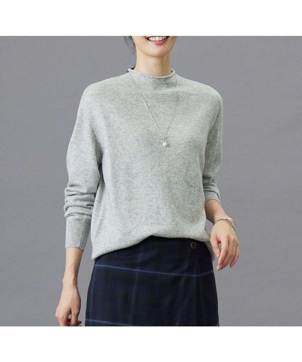 【ジェイ プレス/J.PRESS】の【洗える】CASHMERE BLEND スタンドカラー ニット インテリア・キッズ・メンズ・レディースファッション・服の通販 founy(ファニー) 　ファッション　Fashion　レディースファッション　WOMEN　トップス・カットソー　Tops/Tshirt　ニット　Knit Tops　NEW・新作・新着・新入荷　New Arrivals　A/W・秋冬　Aw・Autumn/Winter・Fw・Fall-Winter　カシミヤ　Cashmere　コンパクト　Compact　シンプル　Simple　スタンド　Stand　スリット　Slit　センター　Center　セーター　Sweater　ミックス　Mix　エレガント 上品　Elegant　洗える　Washable　トップグレー系|ID: prp329100004161867 ipo3291000000028736222