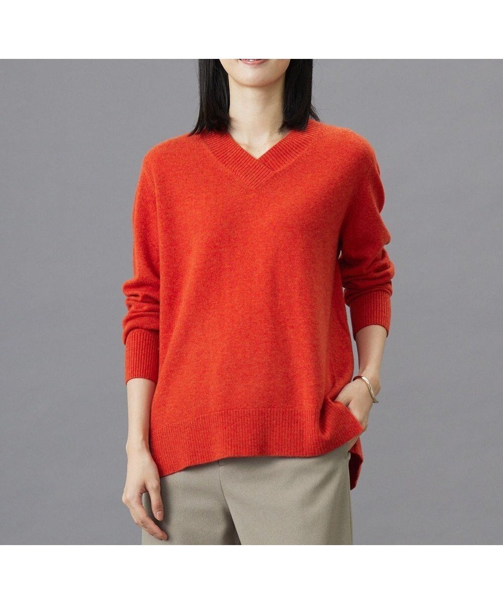 【ジェイ プレス/J.PRESS】の【洗える】CASHMERE BLEND Vネック プルオーバーニット インテリア・キッズ・メンズ・レディースファッション・服の通販 founy(ファニー) 　ファッション　Fashion　レディースファッション　WOMEN　トップス・カットソー　Tops/Tshirt　ニット　Knit Tops　プルオーバー　Pullover　Vネック　V-Neck　NEW・新作・新着・新入荷　New Arrivals　A/W・秋冬　Aw・Autumn/Winter・Fw・Fall-Winter　カシミヤ　Cashmere　セーター　Sweater　ミックス　Mix　洗える　Washable　オレンジ系|ID: prp329100004161870 ipo3291000000028736251