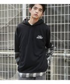 【ウィゴー/WEGO / MEN】のチェックレイヤードパーカー ブラック|ID: prp329100004165049 ipo3291000000028776772