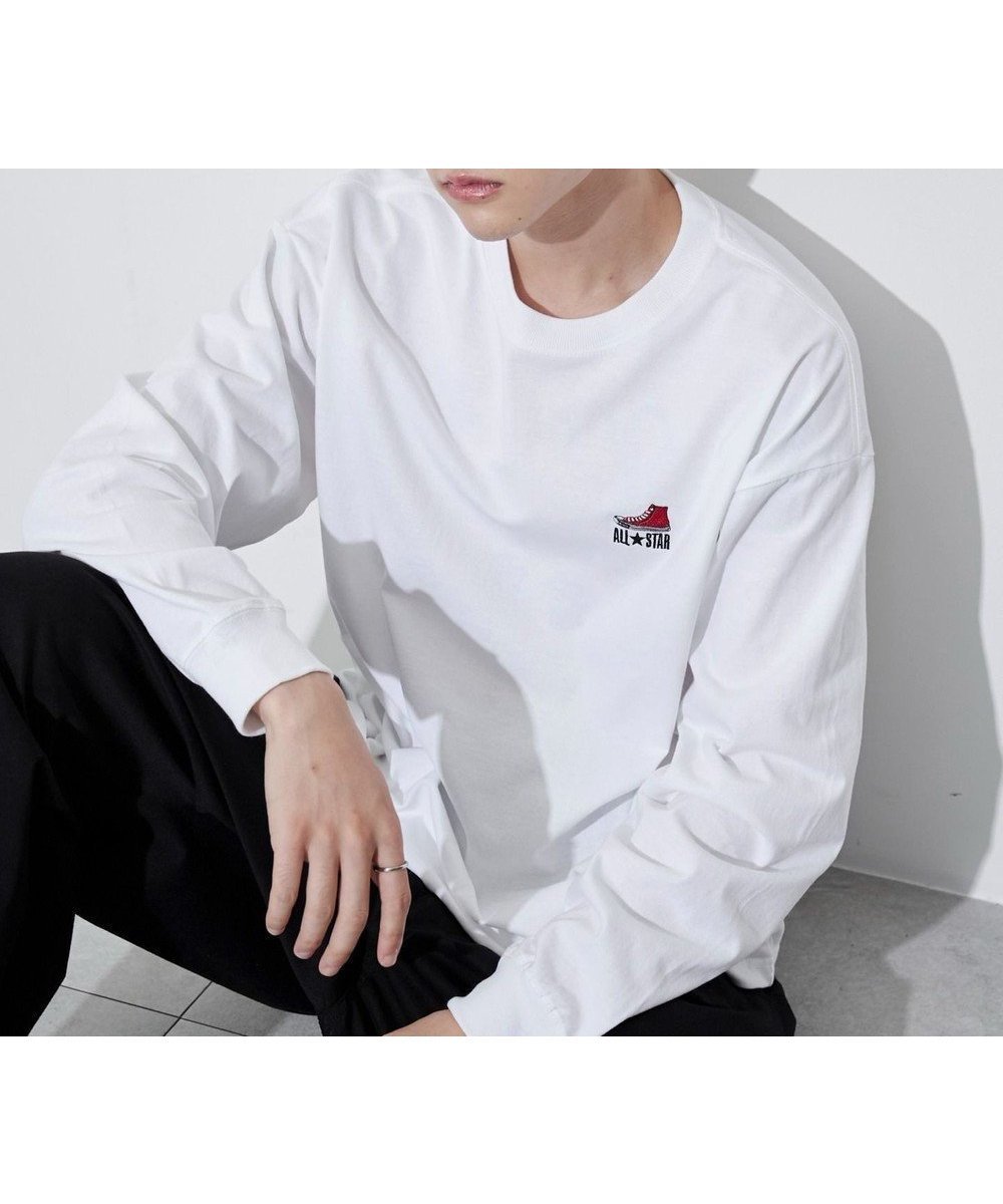 【ウィゴー/WEGO】の【ユニセックス着用ITEM】CONVERSEワンポイントT(LS) 人気、トレンドファッション・服の通販 founy(ファニー) 　ファッション　Fashion　レディースファッション　WOMEN　トップス・カットソー　Tops/Tshirt　シャツ/ブラウス　Shirts/Blouses　ロング / Tシャツ　T-Shirts　カットソー　Cut and Sewn　カットソー　Cut And Sew　キャンバス　Canvas　シューズ　Shoes　シンプル　Simple　スポーツ　Sports　スマホ　Smartphone　定番　Standard　バスケット　Basket　ベーシック　Basic　リラックス　Relax　ワンポイント　One Point　A/W・秋冬　Aw・Autumn/Winter・Fw・Fall-Winter　再入荷　Restock/Back In Stock/Re Arrival　おすすめ　Recommend　 other-1|ID: prp329100004165061 ipo3291000000028776825