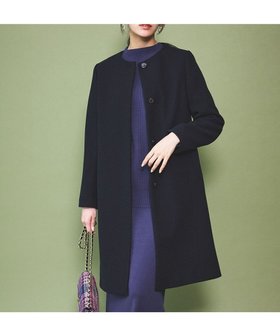 【エニィ スィス/any SiS】のウールライクノーカラー ロングコート 人気、トレンドファッション・服の通販 founy(ファニー) ファッション Fashion レディースファッション WOMEN アウター Coat Outerwear コート Coats ジャケット Jackets A/W・秋冬 Aw・Autumn/Winter・Fw・Fall-Winter クラシカル Classical シンプル Simple ジャケット Jacket ジャージー Jersey フェミニン Feminine ポケット Pocket ラッセル Russell ロング Long エレガント 上品 Elegant |ID:prp329100004165081