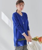 【ティアクラッセ/Tiaclasse】の【安田美沙子さん着用・選べる2type】もちニットチュニック Vネック:ダークブルー|ID: prp329100004165161 ipo3291000000035569744