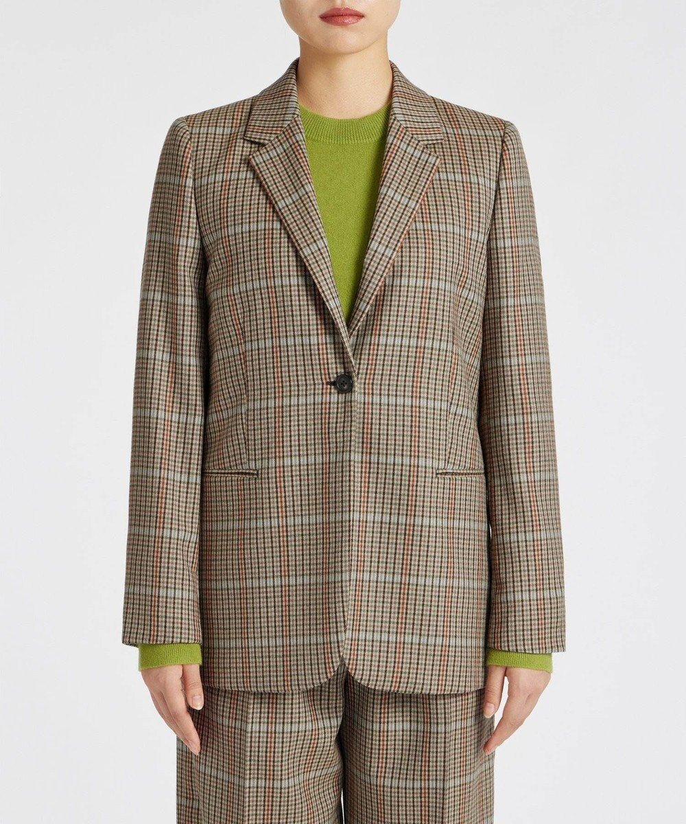 【ポール スミス/Paul Smith】のサキソニー チェック ジャケット 人気、トレンドファッション・服の通販 founy(ファニー) 　ファッション　Fashion　レディースファッション　WOMEN　アウター　Coat Outerwear　ジャケット　Jackets　テーラードジャケット　Tailored Jackets　A/W・秋冬　Aw・Autumn/Winter・Fw・Fall-Winter　オレンジ　Orange　ジャケット　Jacket　チェック　Check　フラップ　Flap　ボックス　Box　ポケット　Pocket　 other-1|ID: prp329100004165216 ipo3291000000029032808