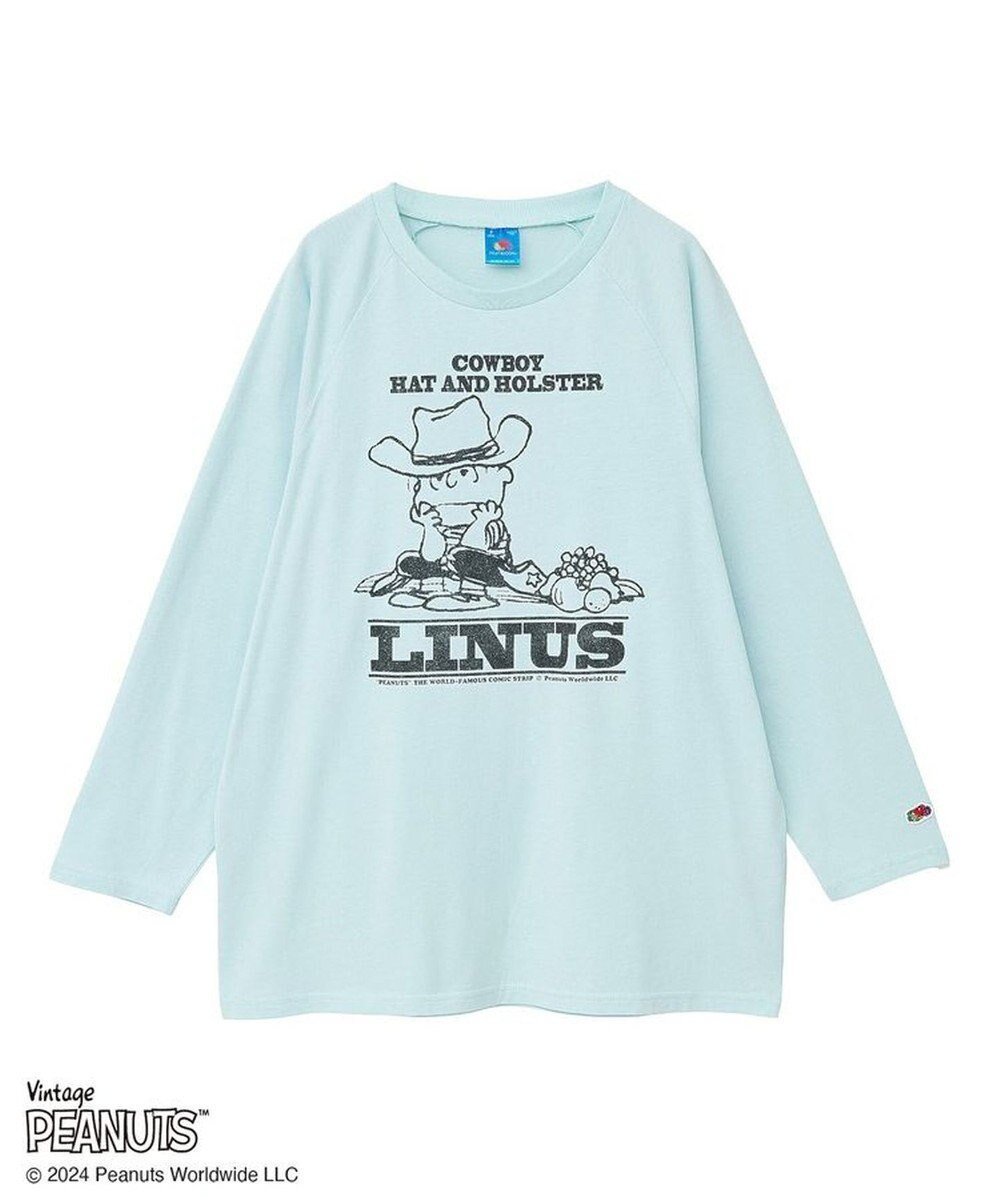 【グリーンパークス/Green Parks】のFRUIT×PEANUTS ロングTEE インテリア・キッズ・メンズ・レディースファッション・服の通販 founy(ファニー) 　ファッション　Fashion　レディースファッション　WOMEN　トップス・カットソー　Tops/Tshirt　シャツ/ブラウス　Shirts/Blouses　ロング / Tシャツ　T-Shirts　カットソー　Cut and Sewn　NEW・新作・新着・新入荷　New Arrivals　A/W・秋冬　Aw・Autumn/Winter・Fw・Fall-Winter　S/S・春夏　Ss・Spring/Summer　おすすめ　Recommend　インナー　Inner　カットソー　Cut And Sew　ジャケット　Jacket　フェミニン　Feminine　プリント　Print　ポケット　Pocket　リラックス　Relax　ロング　Long　人気　Popularity　夏　Summer　Sax|ID: prp329100004165242 ipo3291000000028777895