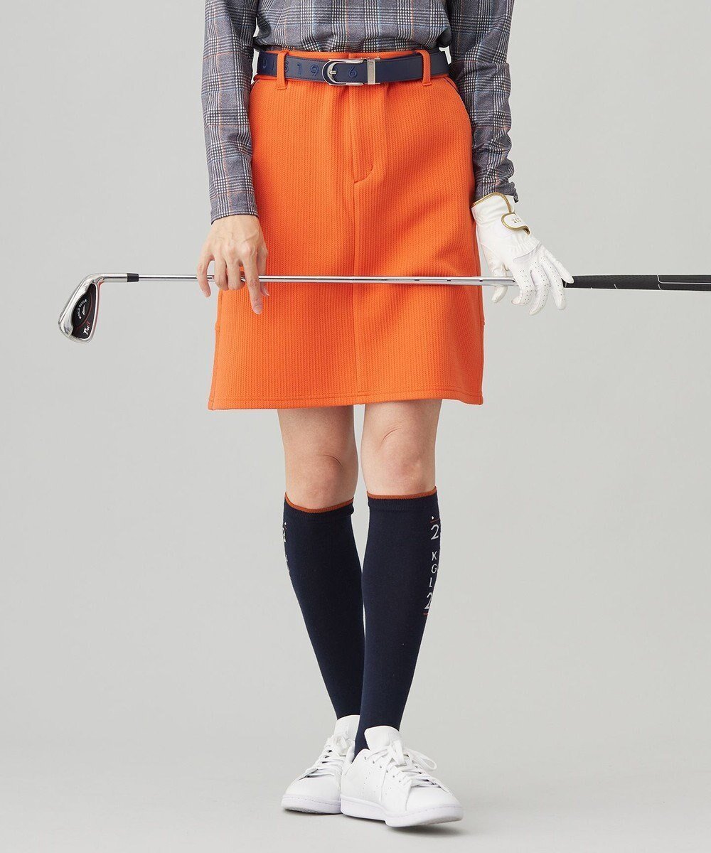 【23区 ゴルフ/NIJYUSANKU GOLF】の【WOMEN】ヘリンボンジャージスカート インテリア・キッズ・メンズ・レディースファッション・服の通販 founy(ファニー) 　ファッション　Fashion　レディースファッション　WOMEN　スカート　Skirt　NEW・新作・新着・新入荷　New Arrivals　A/W・秋冬　Aw・Autumn/Winter・Fw・Fall-Winter　クラシカル　Classical　サークル　Circle　シンプル　Simple　フロント　Front　ヘリンボーン　Herringbone　ベーシック　Basic　ポケット　Pocket　台形　Trapezoid　オレンジ系|ID: prp329100004166038 ipo3291000000028795403