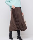 【組曲/KUMIKYOKU】のレザーライクサテン プリーツスカート ダークブラウン系|ID: prp329100004166040 ipo3291000000035617900