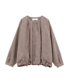 【グリーンパークス/Green Parks】のノーカラータックスウェード調ブルゾン Gray Beige|ID: prp329100004167231 ipo3291000000028814334