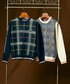 【23区 ゴルフ/NIJYUSANKU GOLF】の【WOMEN】チェックジャガード クルーネック ニット ダークグリーン系3|ID: prp329100004167252 ipo3291000000031975657