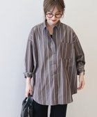 【アメリカンホリック/AMERICAN HOLIC】のドビーストライプロングシャツ 人気、トレンドファッション・服の通販 founy(ファニー) ファッション Fashion レディースファッション WOMEN トップス・カットソー Tops/Tshirt シャツ/ブラウス Shirts/Blouses A/W・秋冬 Aw・Autumn/Winter・Fw・Fall-Winter おすすめ Recommend ショート Short ストライプ Stripe ボトム Bottom ロング Long エレガント 上品 Elegant 羽織 Haori thumbnail Brown|ID: prp329100004167331 ipo3291000000029245765