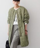 【アメリカンホリック/AMERICAN HOLIC】の軽ポカノーカラーキルティングロングコート Khaki|ID: prp329100004167340 ipo3291000000028814698