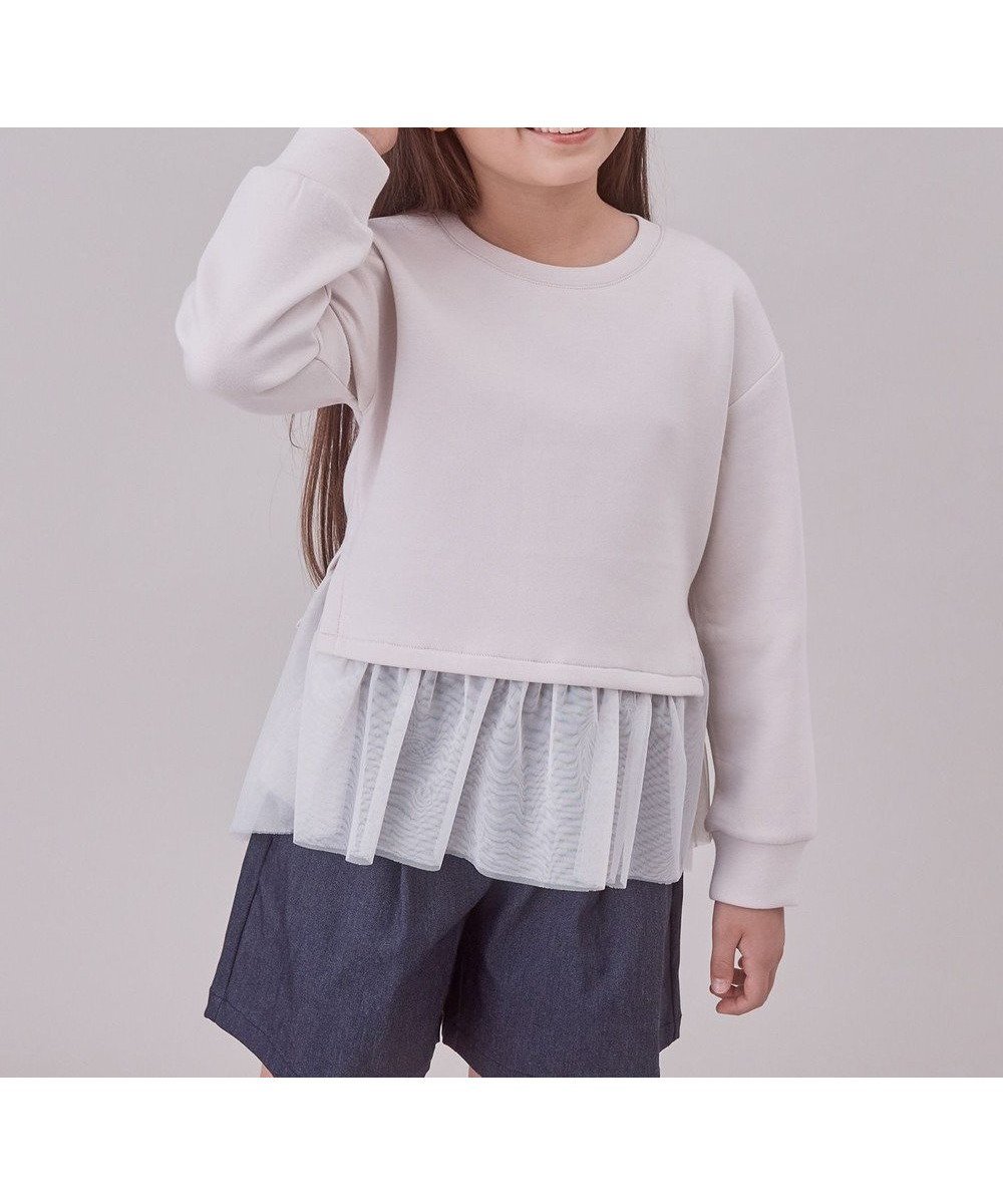 【アンフィーロ/UNFILO / KIDS】の【UNFILO KIDS】BEAUTY FORM JERSEY ペプラムスウェット 人気、トレンドファッション・服の通販 founy(ファニー) 　ファッション　Fashion　キッズファッション　KIDS　トップス・カットソー　Tops/Tees/Kids　洗える　Washable　軽量　Lightweight　スウェット　Sweat　チュール　Tulle　ドッキング　Docking　A/W・秋冬　Aw・Autumn/Winter・Fw・Fall-Winter　NEW・新作・新着・新入荷　New Arrivals　 other-1|ID: prp329100004170174 ipo3291000000028853005