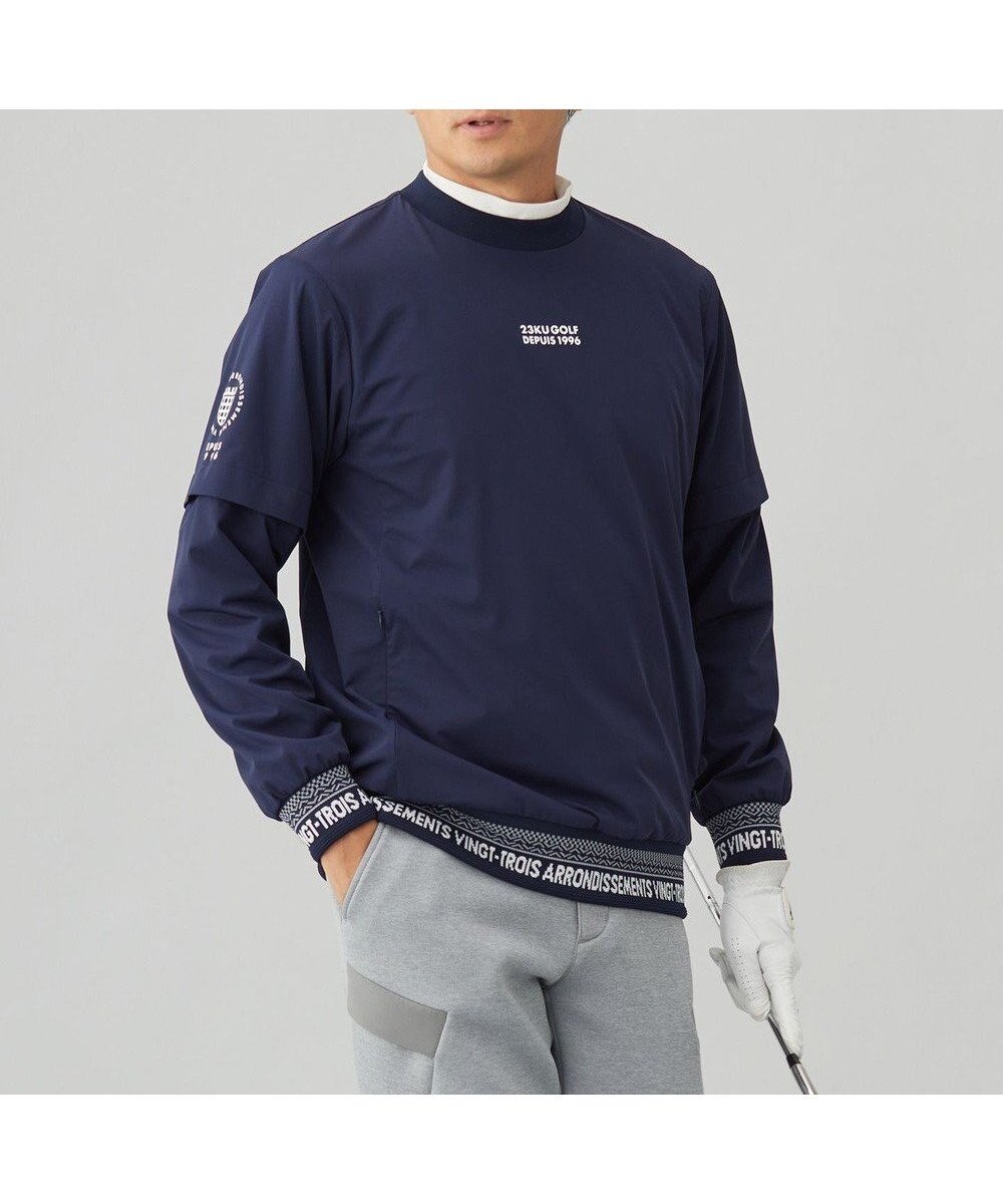 【23区 ゴルフ/23区GOLF / MEN】の【MEN】【袖取り外し可】2WAYプルオーバー インテリア・キッズ・メンズ・レディースファッション・服の通販 founy(ファニー) 　ファッション　Fashion　メンズファッション　MEN　アウター　Coats Outerwear/Men　ブルゾン　Blouson/Jackets　ジャケット　Jacket　ストレッチ　Stretch　タフタ　Taffeta　ブルゾン　Blouson　ロング　Long　エレガント 上品　Elegant　冬　Winter　半袖　Short Sleeve　A/W・秋冬　Aw・Autumn/Winter・Fw・Fall-Winter　長袖　Long Sleeve　ネイビー系|ID: prp329100004170276 ipo3291000000028855615