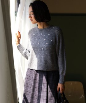 【組曲/KUMIKYOKU】の【WEB限定】モヘヤブレンド ビジューライク刺繍ニット 人気、トレンドファッション・服の通販 founy(ファニー) ファッション Fashion レディースファッション WOMEN トップス・カットソー Tops/Tshirt ニット Knit Tops 畦 Ridge カットソー Cut And Sew コンパクト Compact ストレッチ Stretch スパンコール Sequins セーター Sweater ビジュー Bijou フェミニン Feminine フォルム Form モチーフ Motif モヘヤ Mohair ワイド Wide A/W・秋冬 Aw・Autumn/Winter・Fw・Fall-Winter おすすめ Recommend |ID:prp329100004170395