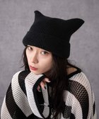 【ウィゴー/WEGO】のネコミミニットキャップ ブラック|ID: prp329100004171575 ipo3291000000029140664