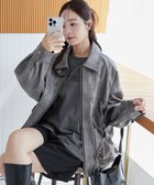 【ウィゴー/WEGO】のヴィンテージライクFレザーブルゾン グレー|ID: prp329100004171627 ipo3291000000028871270