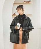 【ウィゴー/WEGO】のヴィンテージライクFレザーブルゾン ブラック|ID:prp329100004171627