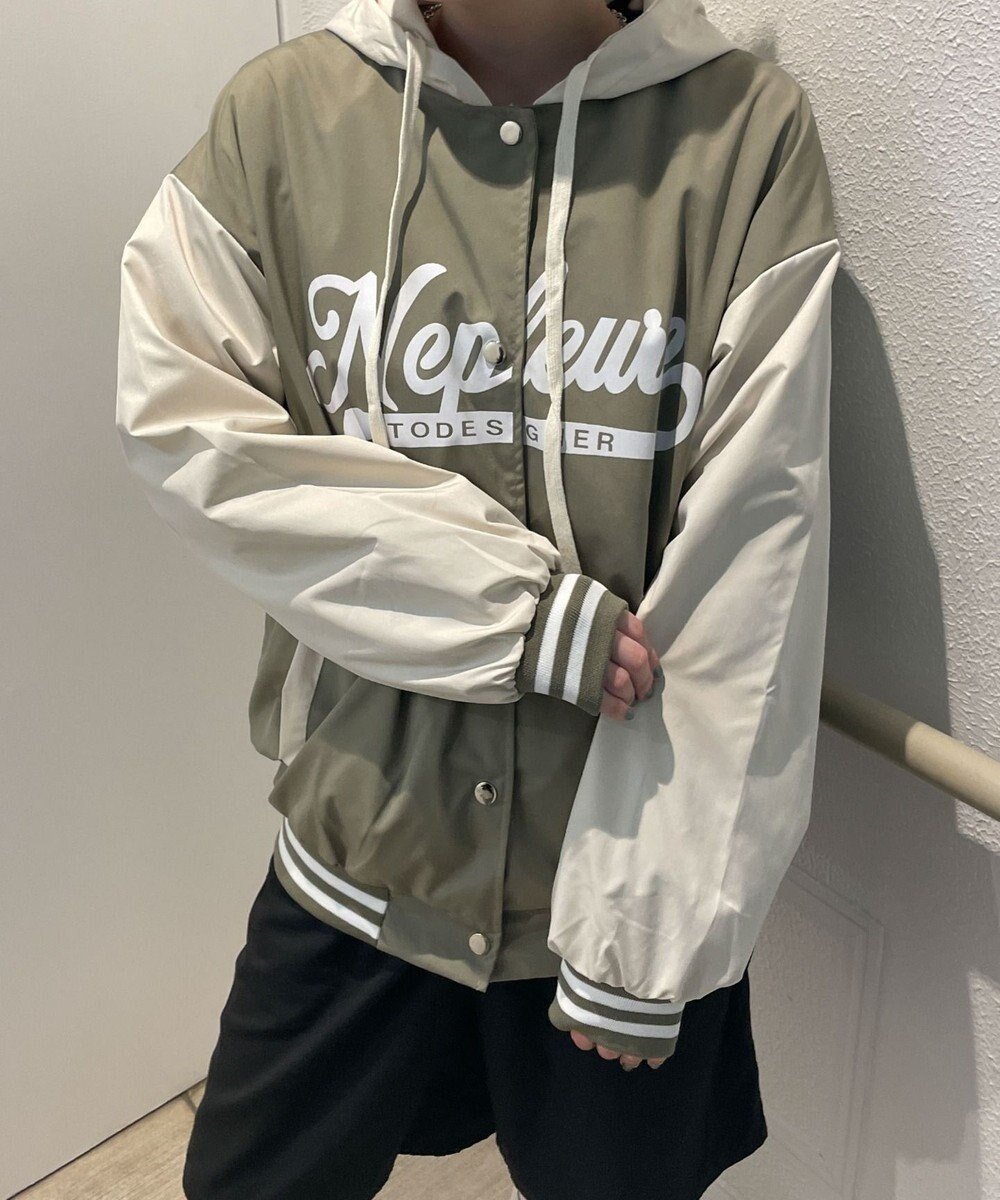 【ウィゴー/WEGO】のフード付きブルゾン インテリア・キッズ・メンズ・レディースファッション・服の通販 founy(ファニー) 　ファッション　Fashion　レディースファッション　WOMEN　アウター　Coat Outerwear　ジャケット　Jackets　ブルゾン　Blouson/Jackets　NEW・新作・新着・新入荷　New Arrivals　S/S・春夏　Ss・Spring/Summer　おすすめ　Recommend　ジャケット　Jacket　スマホ　Smartphone　ビッグ　Big　フロント　Front　ブルゾン　Blouson　夏　Summer　春　Spring　カーキ|ID: prp329100004171630 ipo3291000000028871280