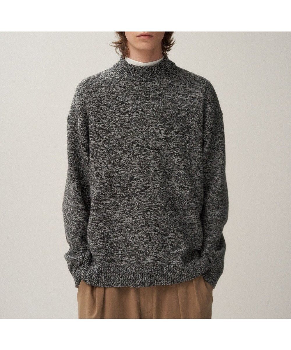 【エイトン/ATON】のBABY WOOL MOULINE モックネックセーター - UNISEX インテリア・キッズ・メンズ・レディースファッション・服の通販 founy(ファニー) 　ファッション　Fashion　レディースファッション　WOMEN　トップス・カットソー　Tops/Tshirt　ニット　Knit Tops　A/W・秋冬　Aw・Autumn/Winter・Fw・Fall-Winter　ユニセックス　Unisex　イタリア　Italy　セーター　Sweater　モックネック　Mock Neck　リラックス　Relax　エレガント 上品　Elegant　BLACK|ID: prp329100004172692 ipo3291000000028890056