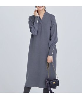 【組曲/KUMIKYOKU】 【WEB限定】Vネックニットワンピース人気、トレンドファッション・服の通販 founy(ファニー) ファッション Fashion レディースファッション WOMEN ワンピース Dress ニットワンピース Knit Dresses シンプル Simple スキッパー Skipper ストレッチ Stretch ストレート Straight ダウン Down デニム Denim パール Pearl フィット Fit レギンス Leggings A/W・秋冬 Aw・Autumn/Winter・Fw・Fall-Winter NEW・新作・新着・新入荷 New Arrivals エレガント 上品 Elegant |ID:prp329100004179840