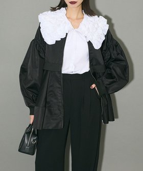 【グリーンパークス/Green Parks】のMA-1ペプラムブルゾン 人気、トレンドファッション・服の通販 founy(ファニー) ファッション Fashion レディースファッション WOMEN アウター Coat Outerwear ジャケット Jackets ブルゾン Blouson/Jackets MA-1 MA-1 ギャザー Gather 切替 Switching シャーリング Shirring ジャケット Jacket スリーブ Sleeve バルーン Balloon フェミニン Feminine フロント Front ブルゾン Blouson ペプラム Peplum ポケット Pocket メタル Metal A/W・秋冬 Aw・Autumn/Winter・Fw・Fall-Winter おすすめ Recommend エレガント 上品 Elegant |ID:prp329100004179990