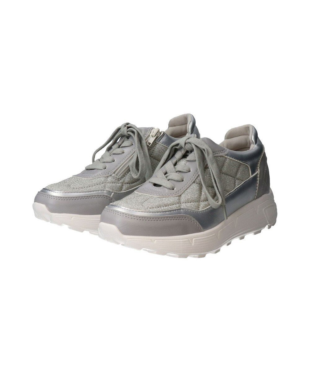 【ブリジット バーキン/Bridget Birkin】の【Bridget Birkin】インヒールキルティングスニーカー インテリア・キッズ・メンズ・レディースファッション・服の通販 founy(ファニー) 　ファッション　Fashion　レディースファッション　Fashion for Women　キルティング　Quilted, Quilting　グリッター　Glitter, Sparkle　スニーカー　Sneakers, Trainers　シルバー|ID: prp329100004180463 ipo3291000000034674355