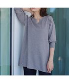 【ティアクラッセ/Tiaclasse】の【洗える】キーネックラメニットチュニック グレー|ID:prp329100004180568