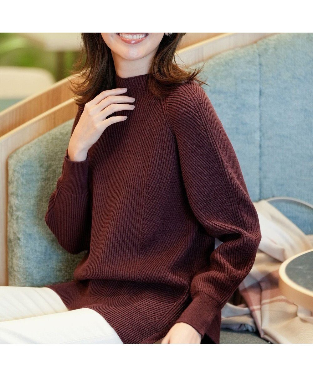 【エニィ スィス/any SiS】の【洗える・セットアップ可】アンチピリング変形畔 ボトルネック ニット 人気、トレンドファッション・服の通販 founy(ファニー) 　ファッション　Fashion　レディースファッション　Fashion for Women　トップス・カットソー　Cut & Sew Tops　ニット　Knit Tops & Sweaters　セットアップ　Matching Sets　レディーストップス・ブラウス　Tops & Blouses / Assorted Women's Tops　洗える　Machine Washable　畦　Ribbed Knit　切替　Switching, Contrast Panel　シンプル　Simple, Minimal　セットアップ　Set-Up, Coordinated Outfit　セーター　Sweater, Knitwear　ボトルネック　Bottle Neck, Mock Neck　ミドル　Middle Length, Mid Height　A/W・秋冬　Autumn/Winter　おすすめ　Recommended / Our Picks　エレガント 上品　Elegant　 other-1|ID: prp329100004183042 ipo3291000000035631799