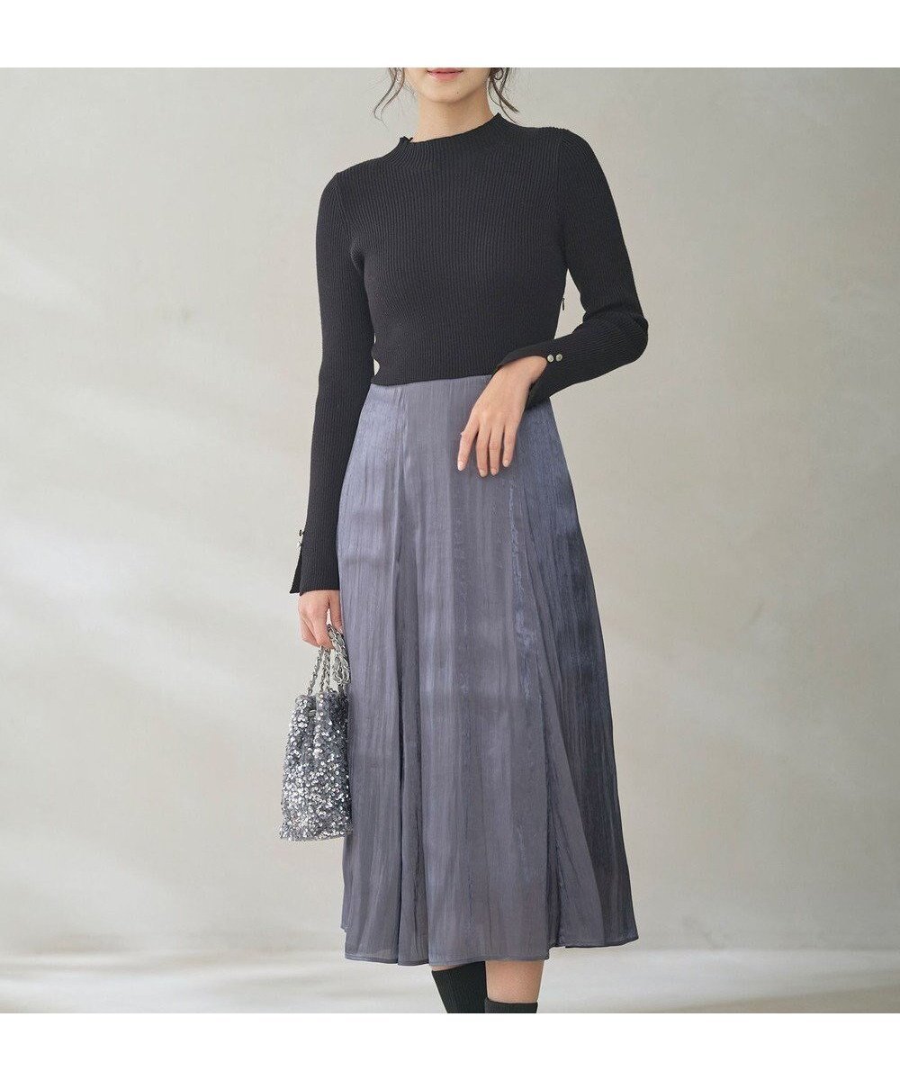 【エニィ スィス/any SiS】の【洗える】オーロラサテンコンビ ワンピース 人気、トレンドファッション・服の通販 founy(ファニー) ファッション Fashion レディースファッション Fashion for Women ワンピース Dresses コンビ Combo, Combination Style サテン Satin, Glossy Fabric シンプル Simple, Minimal ストレッチ Stretch, Stretchy Fabric スリット Slit, Slit Detail タイツ Tights, Legwear トレンド Trend, Trending Now ドッキング Docking, Mixed Material フィット Fit, Slim Fit フレア Flare, Flared ボトルネック Bottle Neck, Mock Neck リブニット Rib Knit, Ribbed Knit エレガント 上品 Elegant 洗える Machine Washable A/W・秋冬 Autumn/Winter other-1|ID: prp329100004183054 ipo3291000000034297368