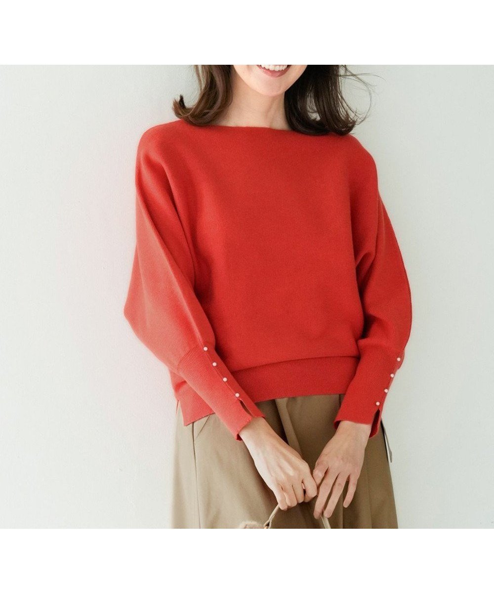 【エニィ スィス/any SiS】の【洗える・セットアップ可】アンチピリングドルマン畔 ニット インテリア・キッズ・メンズ・レディースファッション・服の通販 founy(ファニー) 　ファッション　Fashion　レディースファッション　Fashion for Women　トップス・カットソー　Cut & Sew Tops　ニット　Knit Tops & Sweaters　セットアップ　Matching Sets　レディーストップス・ブラウス　Tops & Blouses / Assorted Women's Tops　洗える　Machine Washable　セットアップ　Set-Up, Coordinated Outfit　セーター　Sweater, Knitwear　パール　Pearl, Pearl Accent　ボトルネック　Bottle Neck, Mock Neck　A/W・秋冬　Autumn/Winter　おすすめ　Recommended / Our Picks　エレガント 上品　Elegant　オレンジ|ID: prp329100004183069 ipo3291000000034779412
