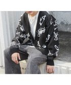 【ウィゴー/WEGO / MEN】のベロアモールグラフィティカーディガン ブラック|ID: prp329100004190943 ipo3291000000029030261