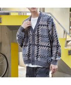 【ウィゴー/WEGO / MEN】のベロアモールパターンカーディガン グレーチェック1|ID: prp329100004190947 ipo3291000000029030278