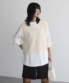 【グリーンパークス/Green Parks】 SET2点 ニットベスト+ロンTEE人気、トレンドファッション・服の通販 founy(ファニー) ファッション Fashion レディースファッション WOMEN アウター Coat Outerwear トップス・カットソー Tops/Tshirt ニット Knit Tops シャツ/ブラウス Shirts/Blouses ロング / Tシャツ T-Shirts ベスト/ジレ Gilets/Vests カットソー Cut and Sewn NEW・新作・新着・新入荷 New Arrivals A/W・秋冬 Aw・Autumn/Winter・Fw・Fall-Winter おすすめ Recommend インナー Inner カットソー Cut And Sew バランス Balance ベスト Vest ポケット Pocket ロング Long 鹿の子 Pique |ID:prp329100004199637