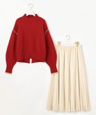 【エニィ スィス/any SiS】の【洗える・2SET】ボリューム ニット × スエードライク スカート セット レッド×ライトベージュ|ID: prp329100004199658 ipo3291000000031951334